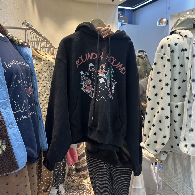 THE LINE-Q東大門㊣實拍女士新款熱賣人氣25秋冬衛衣加絨THE LINE-Q衛衣圖色2