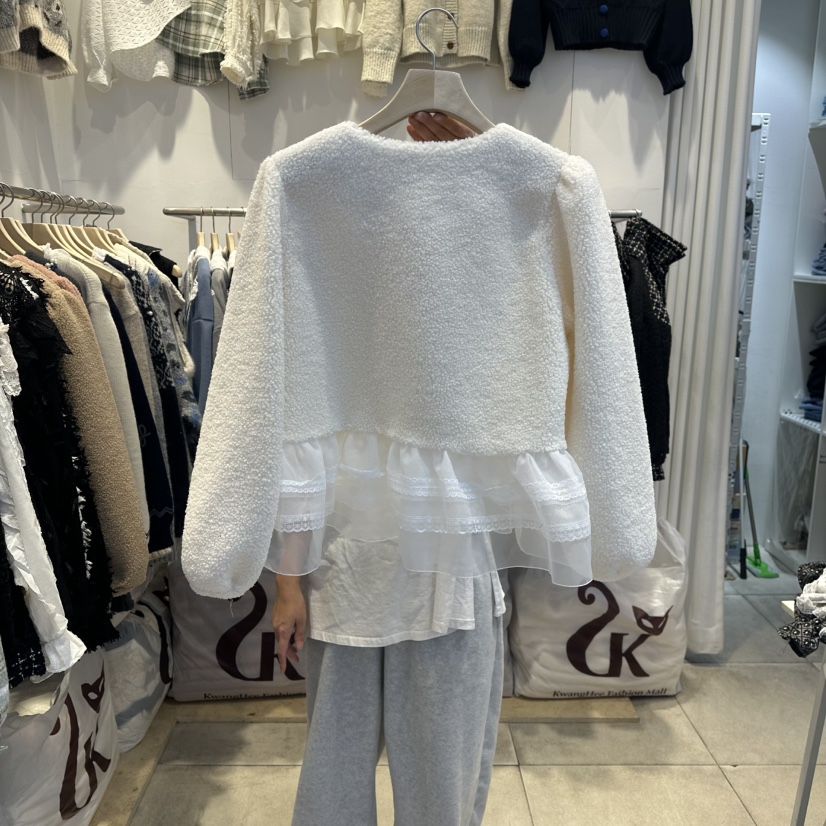 LADYBUG+ADORABLE東大門㊣直郵女裝新品時尚職業夾克毛圈開衫LADYBUG/Adorable夾克