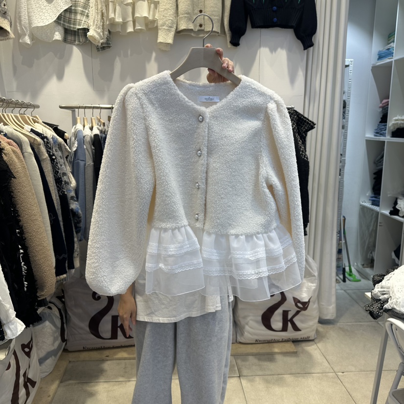 LADYBUG+ADORABLE東大門㊣直郵女裝新品時尚職業夾克毛圈開衫LADYBUG/Adorable夾克圖色1