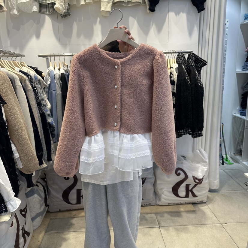 LADYBUG+ADORABLE東大門㊣直郵女裝新品時尚職業夾克毛圈開衫LADYBUG/Adorable夾克圖色2