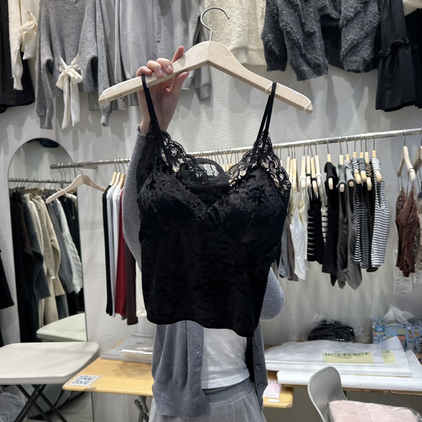 HOT PLACE韓國直郵㊣女裝新品時尚真品推薦吊帶背心天鵝絨HOT PLACE_ISSUE/DREAM GIRIS吊帶/背心圖色5