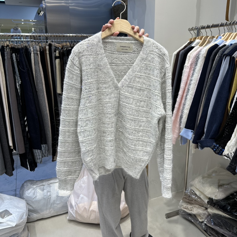 HOT PLACE韓國直郵㊣女裝新品25秋冬熱賣休閑針織衫開襟衫HOT PLACE_ISSUE/DREAM GIRIS針織衫圖色3