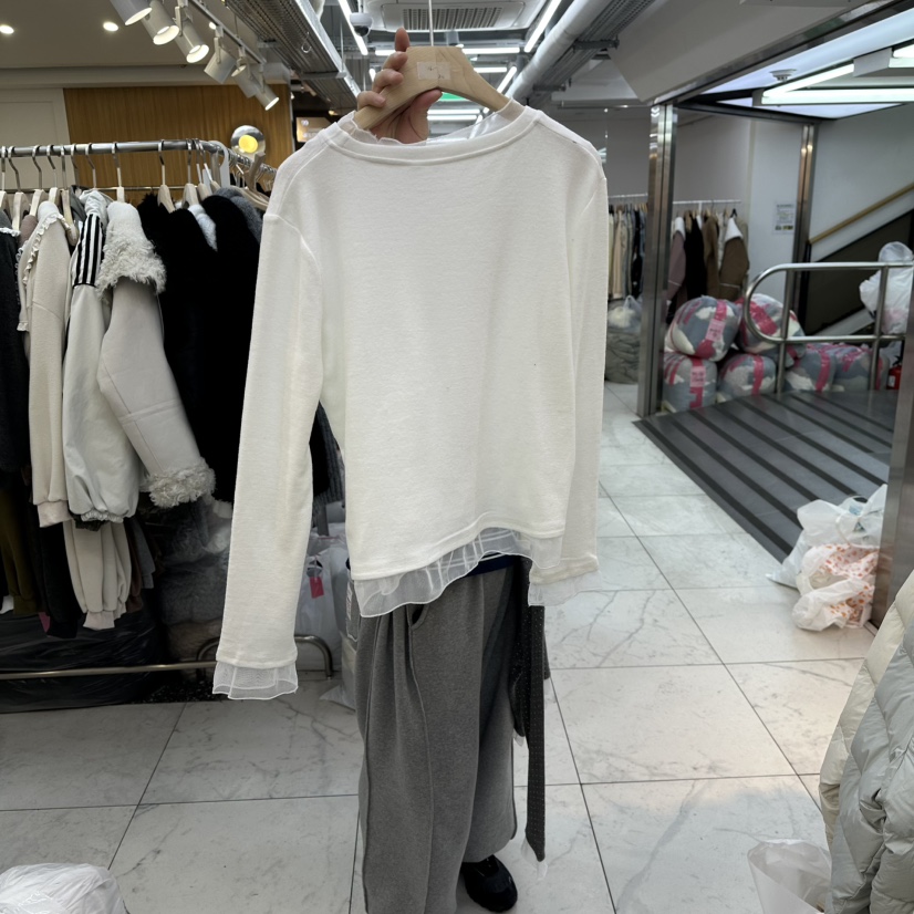 LULULALLA韓國代購㊣女士新品推薦休閑時尚25秋冬針織衫假兩件LULULALLA針織衫