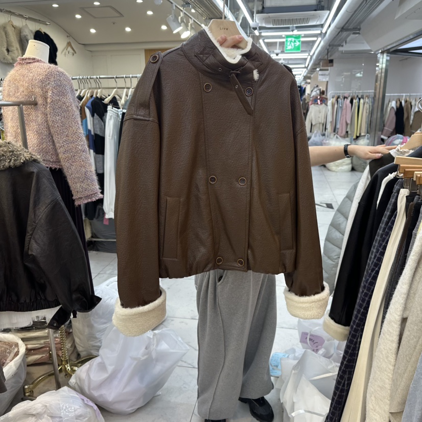 LULULALLA韓國代購㊣女裝新款熱賣職業推薦時尚休閑夾克皮革LULULALLA夾克圖色2