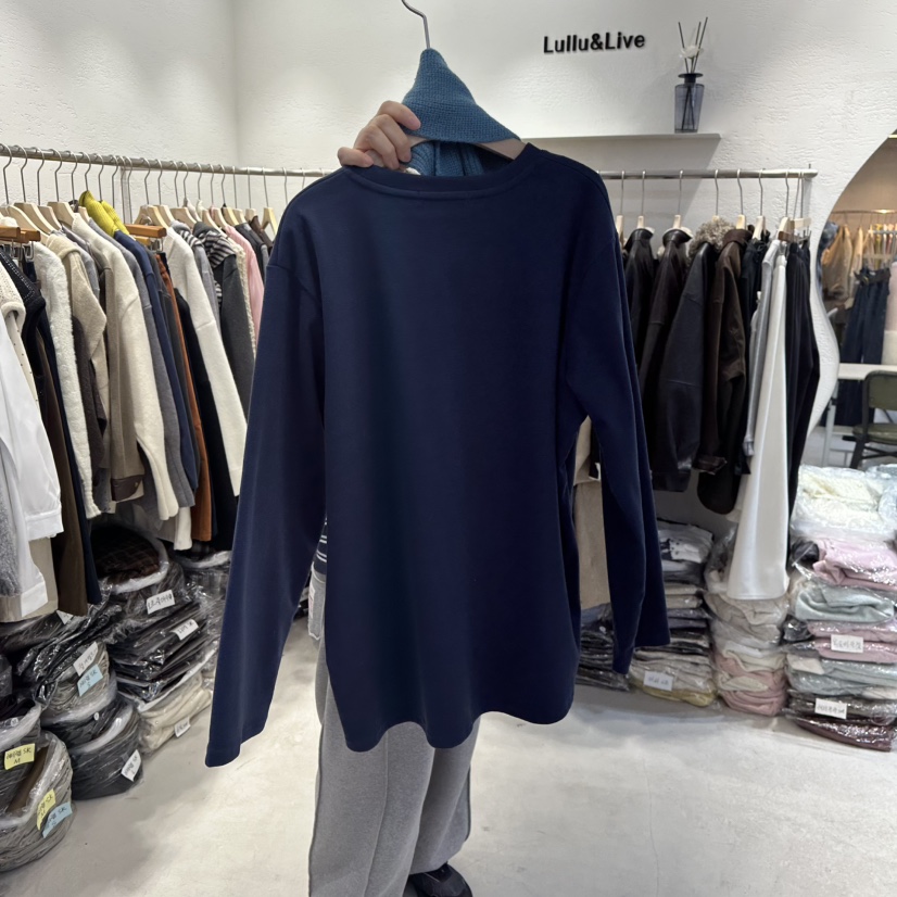 LULULALLA東大門㊣實拍女士新品職業休閑長袖T恤含圍巾紐扣LULULALLA長袖T恤