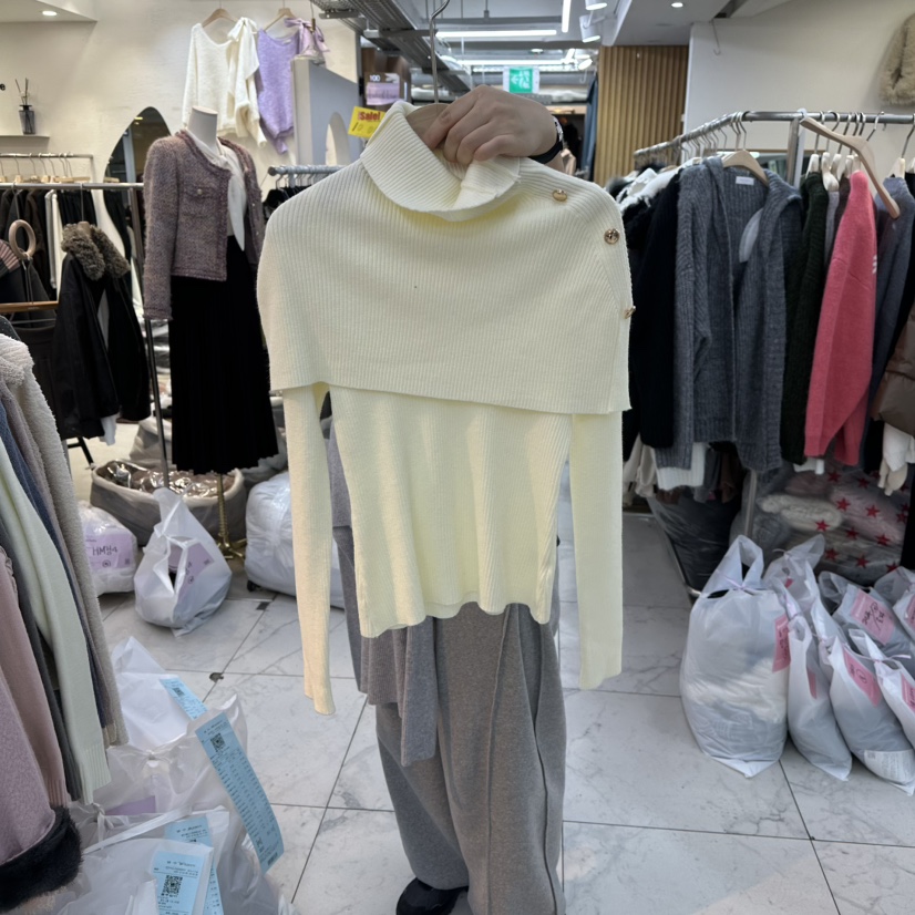 LULULALLA韓國直郵㊣女士新款25秋冬真品休閑推薦套裝套裝紐扣LULULALLA套裝圖色1