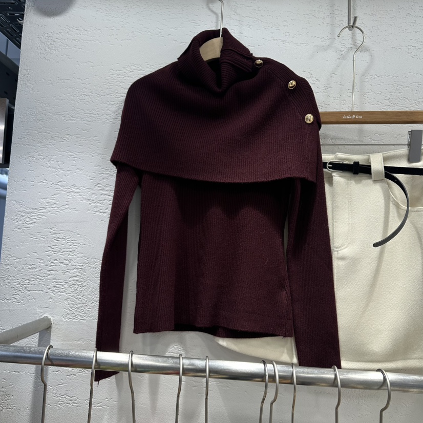 LULULALLA韓國直郵㊣女士新款25秋冬真品休閑推薦套裝套裝紐扣LULULALLA套裝圖色2