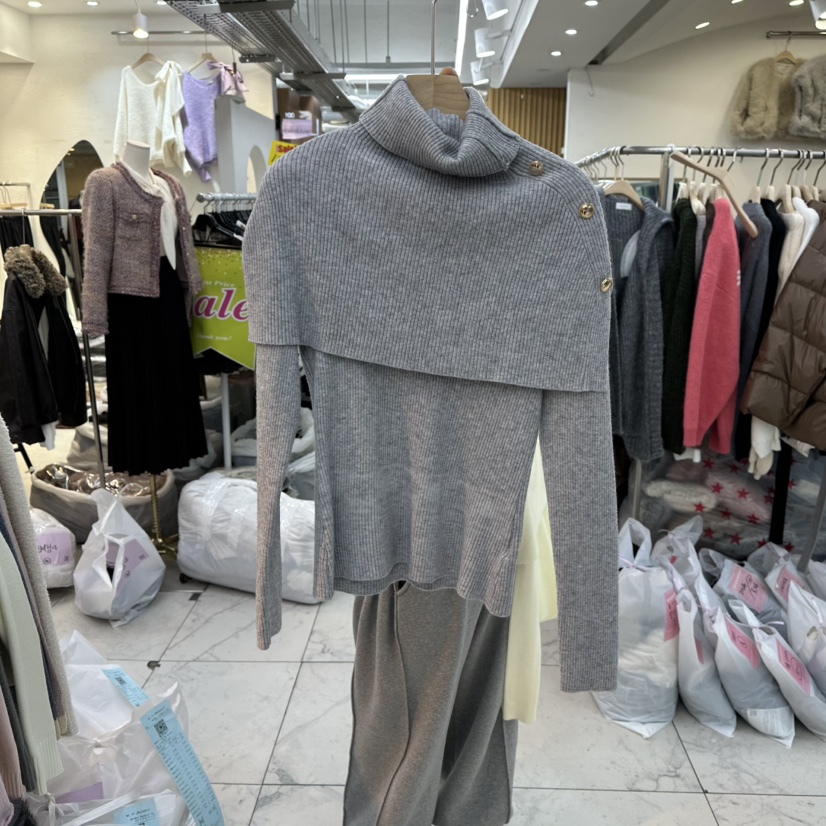 LULULALLA韓國直郵㊣女士新款25秋冬真品休閑推薦套裝套裝紐扣LULULALLA套裝圖色3