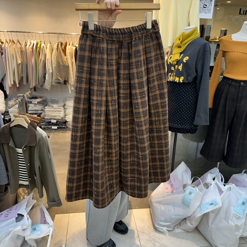 LULULALLA韓國代購㊣女士新品人氣職業熱賣25秋冬真品長裙口袋LULULALLA長裙