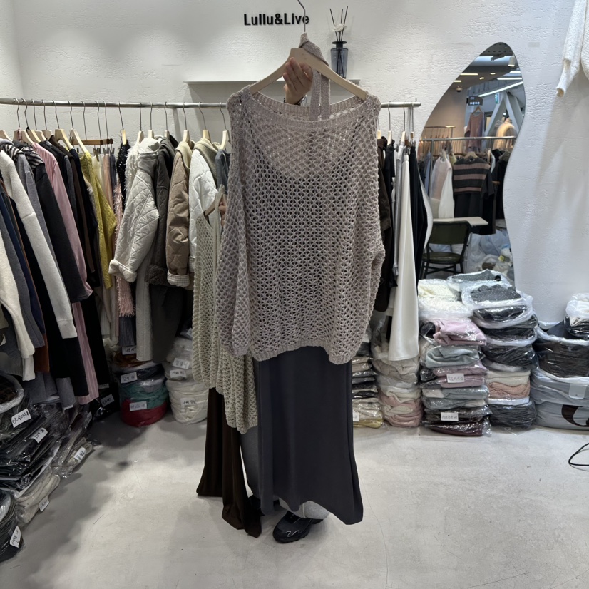 LULULALLA東大門㊣代購女士新款熱賣25秋冬套裝羊毛網眼套裝LULULALLA套裝