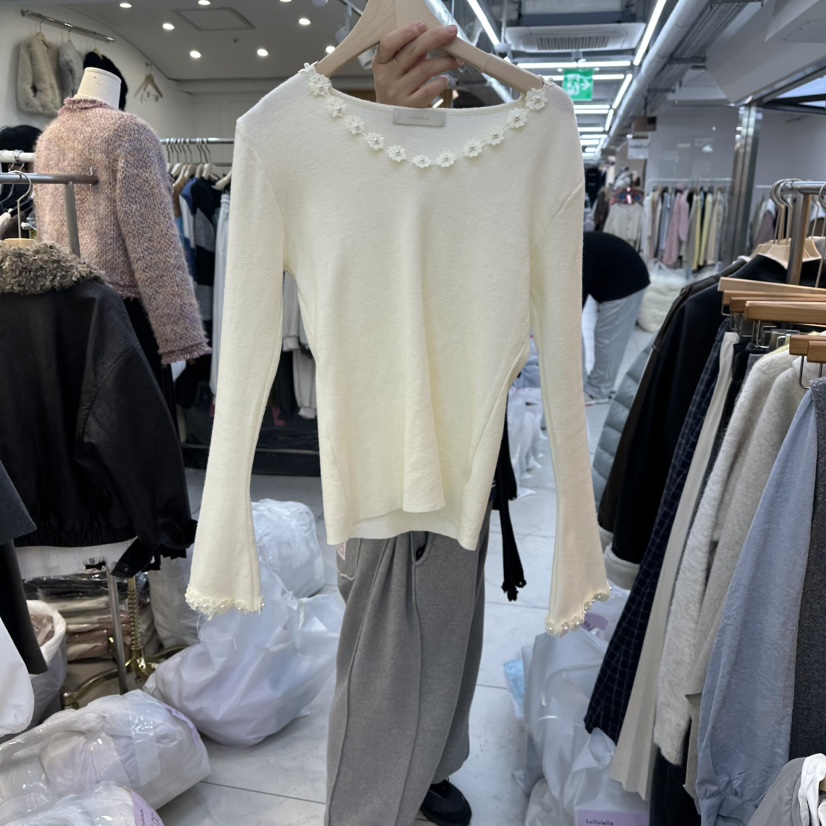 LULULALLA韓國代購㊣女士新品人氣休閑真品時尚25秋冬針織衫LULULALLA針織衫圖色1