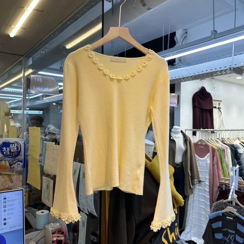 LULULALLA韓國代購㊣女士新品人氣休閑真品時尚25秋冬針織衫LULULALLA針織衫圖色2