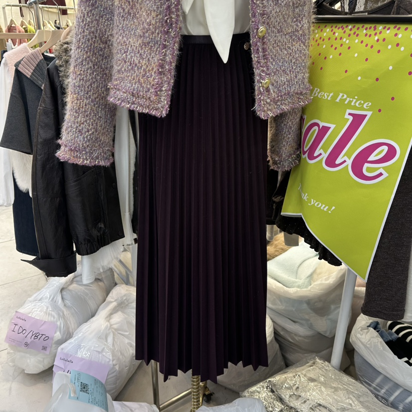 LULULALLA韓國代購㊣女裝新款推薦休閑時尚職業熱賣真品長裙LULULALLA長裙圖色2黑色