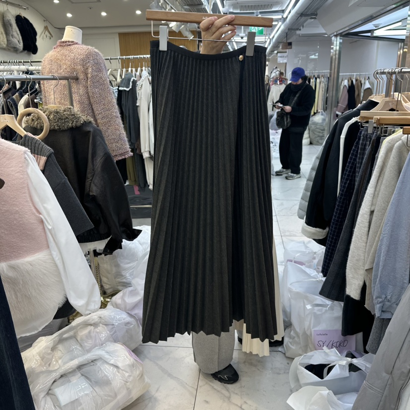 LULULALLA韓國代購㊣女裝新款推薦休閑時尚職業熱賣真品長裙LULULALLA長裙圖色3墨綠