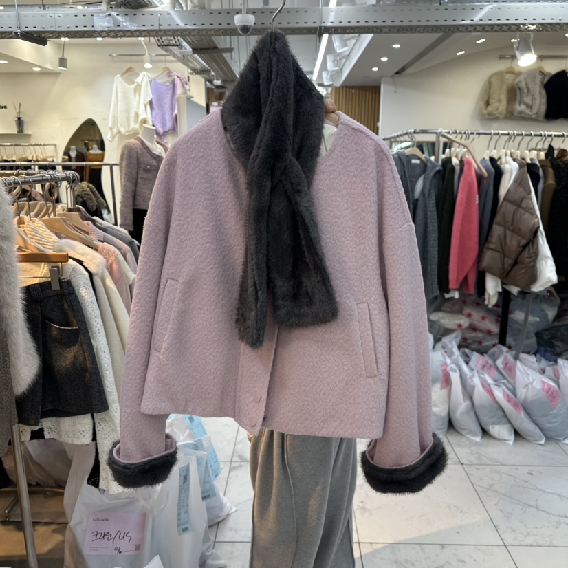 LULULALLA韓國直郵㊣女裝新品真品職業熱賣時尚休閑夾克圍巾LULULALLA夾克圖色2