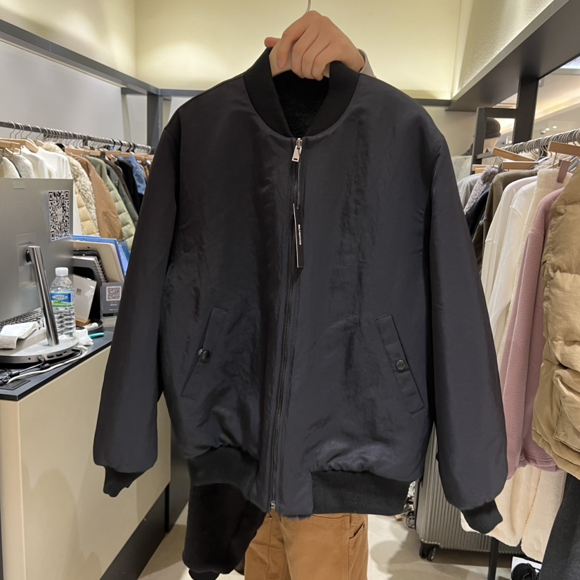 SELF SERVICE東大門㊣實拍女裝新品推薦職業夾克兩面穿羊毛SELF SERVICE夾克