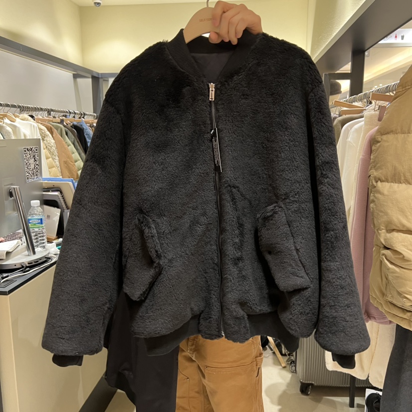 SELF SERVICE東大門㊣實拍女裝新品推薦職業夾克兩面穿羊毛SELF SERVICE夾克圖色1