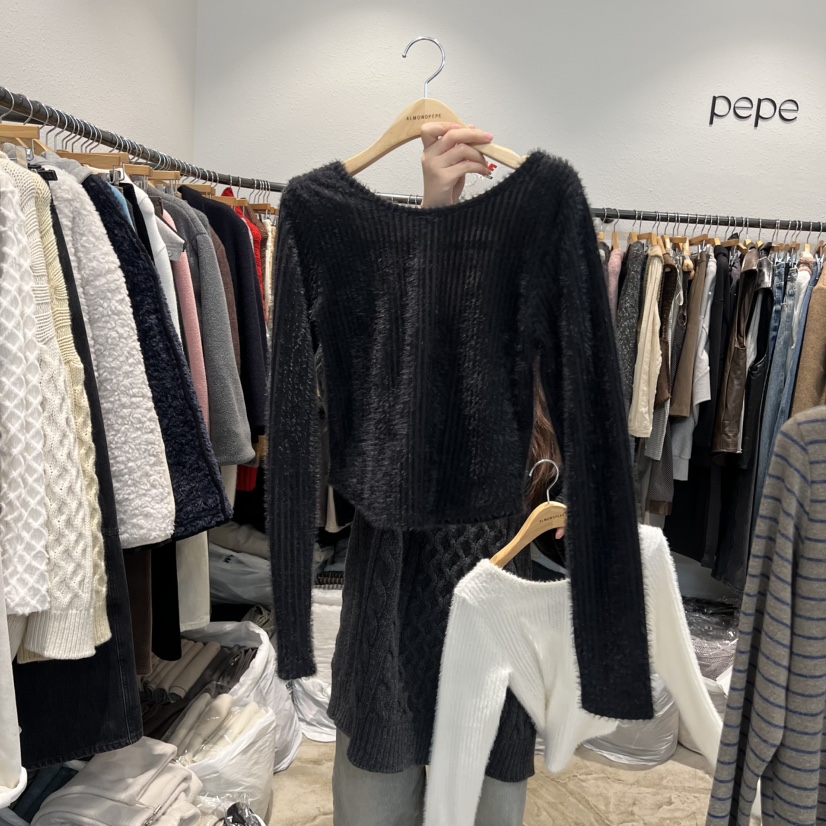 ALMOND PEPE韓國直郵㊣女士新品真品推薦人氣時尚休閑長袖T恤ALMOND PEPE長袖T恤圖色2