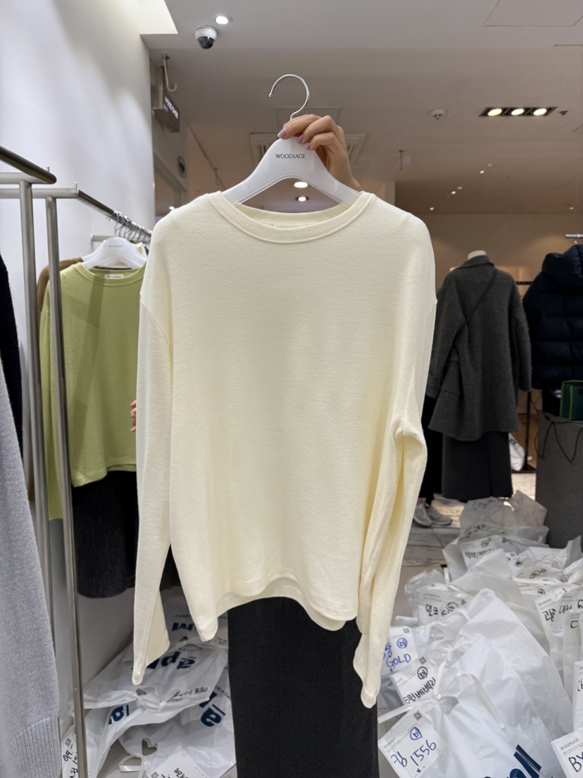 WOOD SAGE東大門㊣代購女士新品時尚25秋冬職業人氣長袖T恤WOOD SAGE長袖T恤圖色1
