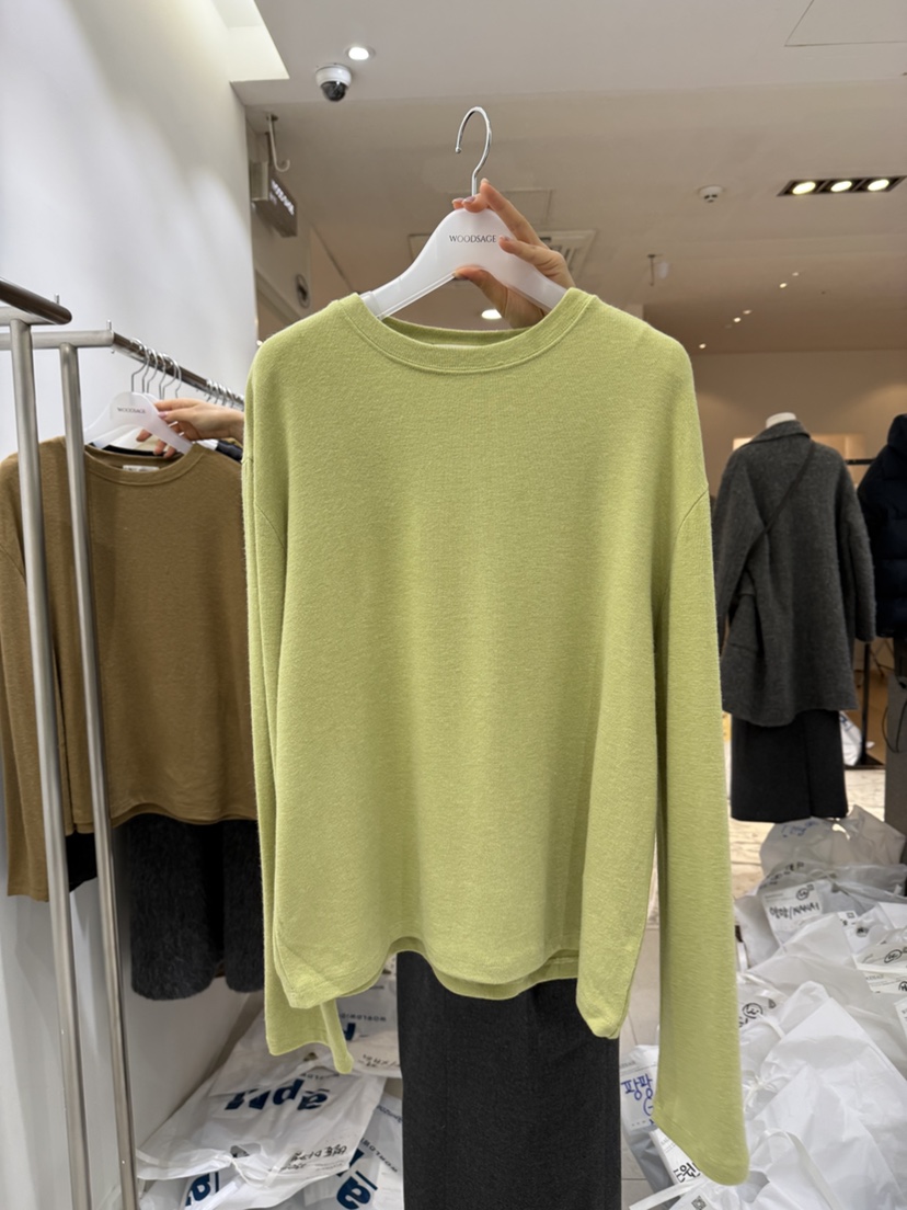 WOOD SAGE東大門㊣代購女士新品時尚25秋冬職業人氣長袖T恤WOOD SAGE長袖T恤圖色2