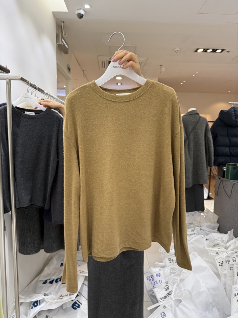 WOOD SAGE東大門㊣代購女士新品時尚25秋冬職業人氣長袖T恤WOOD SAGE長袖T恤圖色3