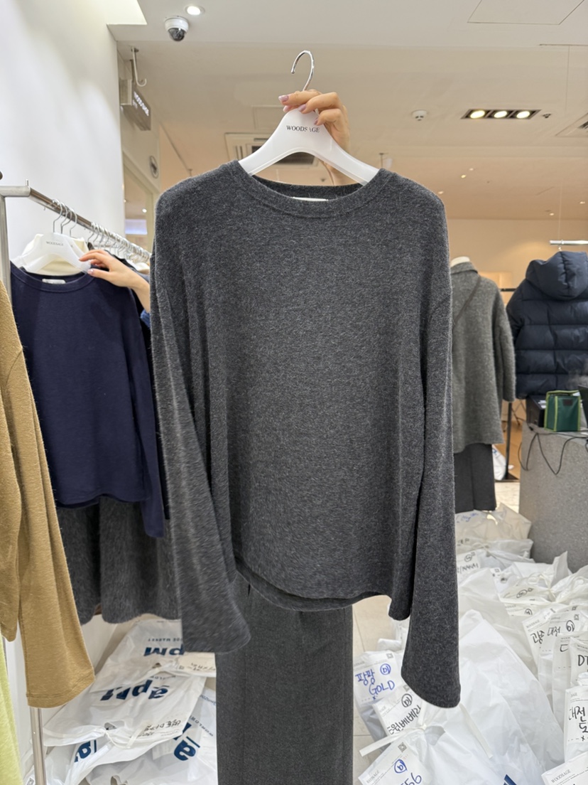 WOOD SAGE東大門㊣代購女士新品時尚25秋冬職業人氣長袖T恤WOOD SAGE長袖T恤圖色4