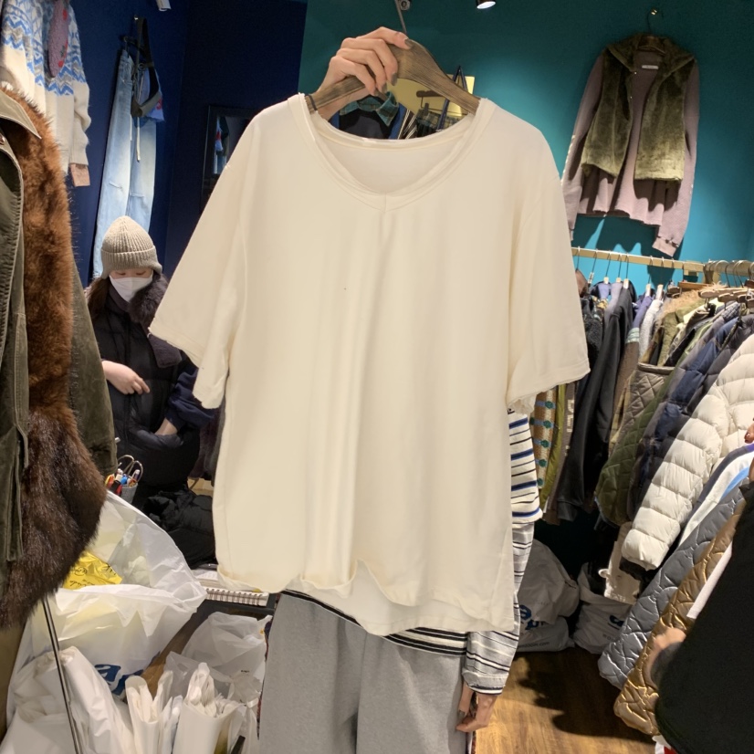 MERCI LINDA東大門㊣實拍女裝新款熱賣真品時尚25秋冬T恤抓絨MERCI LINDAT恤圖色2