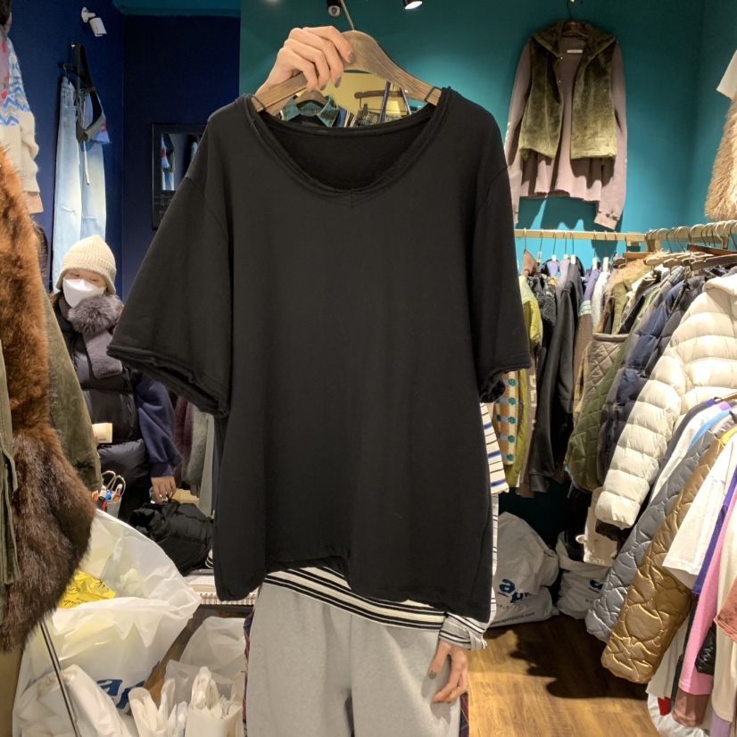 MERCI LINDA東大門㊣實拍女裝新款熱賣真品時尚25秋冬T恤抓絨MERCI LINDAT恤圖色3