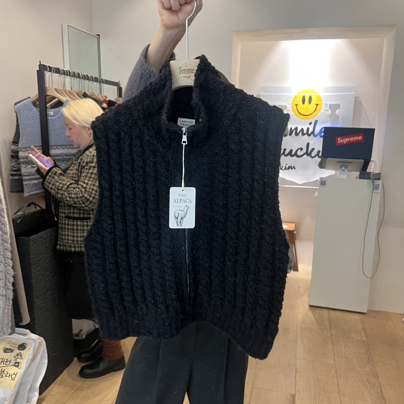 LA MAGIE FEMME東大門㊣實拍女士新品25秋冬真品馬甲拉鏈Lamagie Femme馬甲圖色3