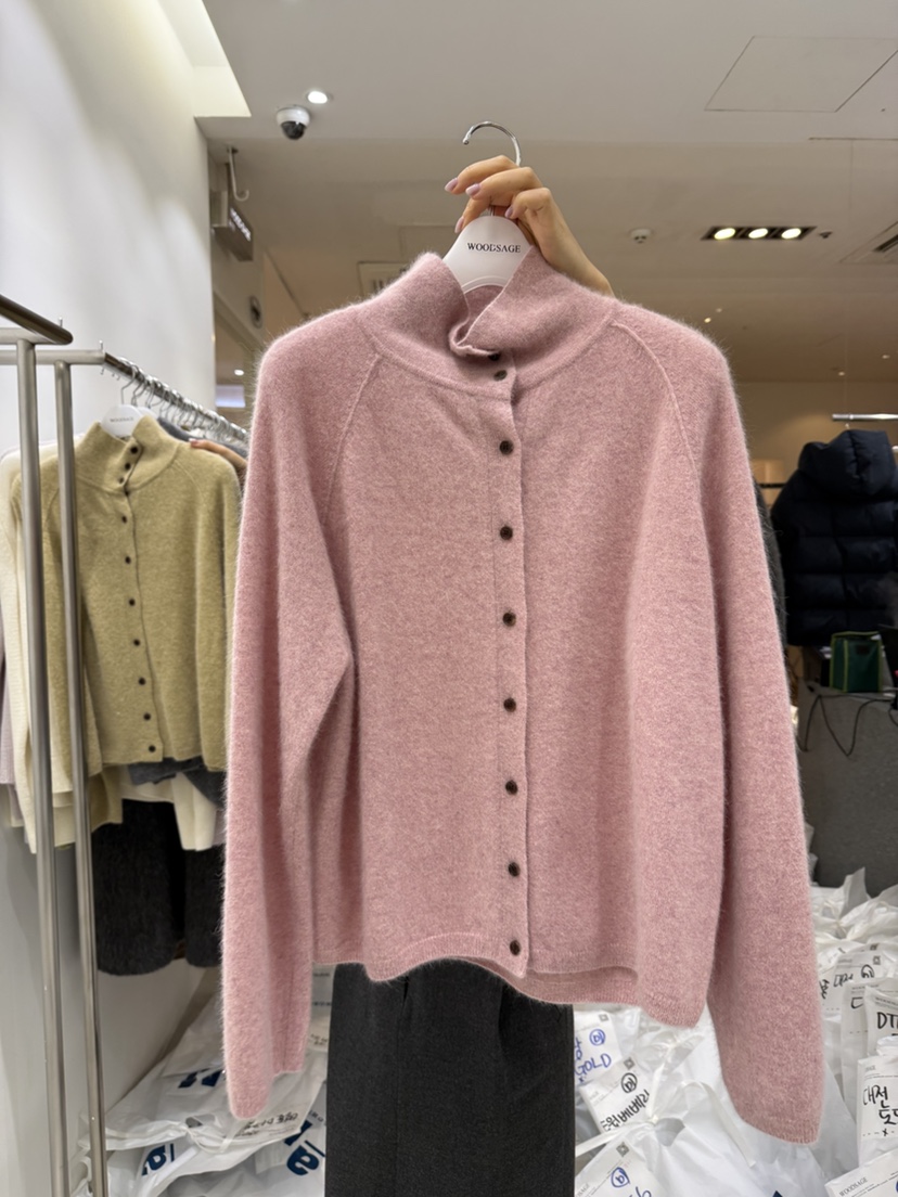 WOOD SAGE韓國代購㊣女裝新品人氣25秋冬真品針織衫浣熊開衫WOOD SAGE針織衫圖色2