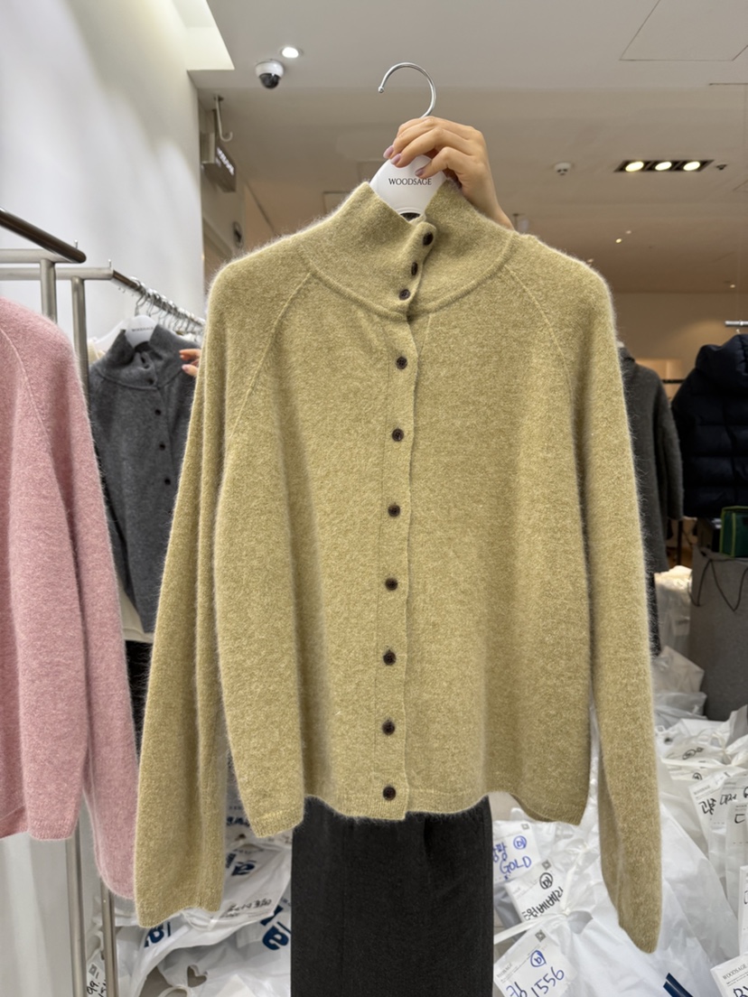 WOOD SAGE韓國代購㊣女裝新品人氣25秋冬真品針織衫浣熊開衫WOOD SAGE針織衫圖色3