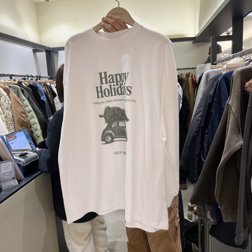 SELF SERVICE東大門㊣代購女裝新款25秋冬人氣熱賣長袖T恤SELF SERVICE長袖T恤圖色1
