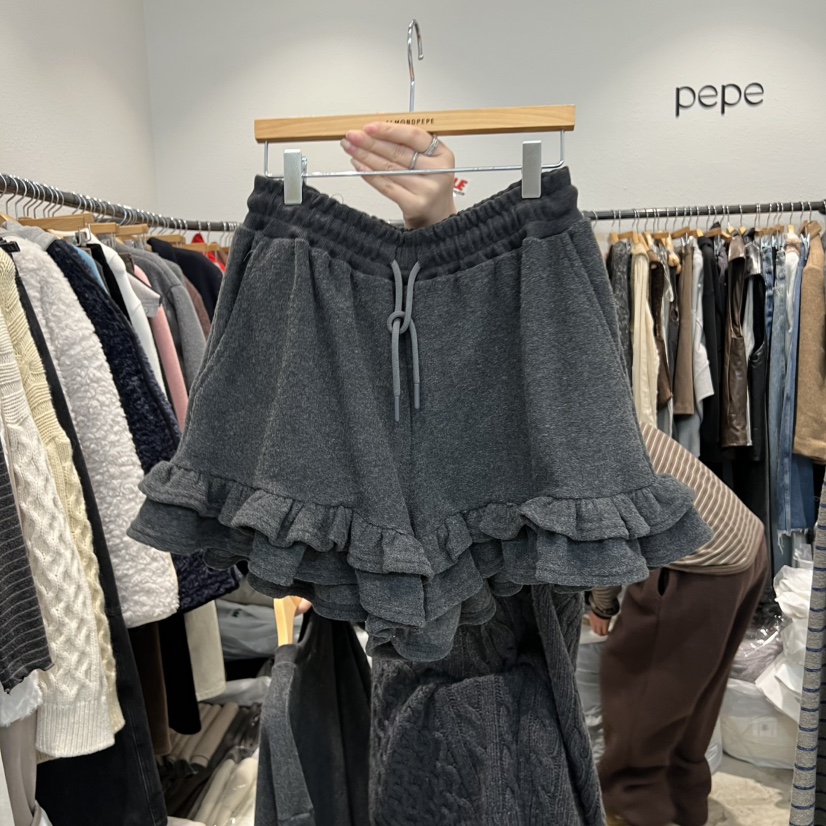 ALMOND PEPE韓國直郵㊣女士新品職業時尚休閑真品短褲毛圈絨ALMOND PEPE短褲圖色1