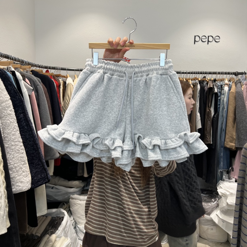 ALMOND PEPE韓國直郵㊣女士新品職業時尚休閑真品短褲毛圈絨ALMOND PEPE短褲圖色2