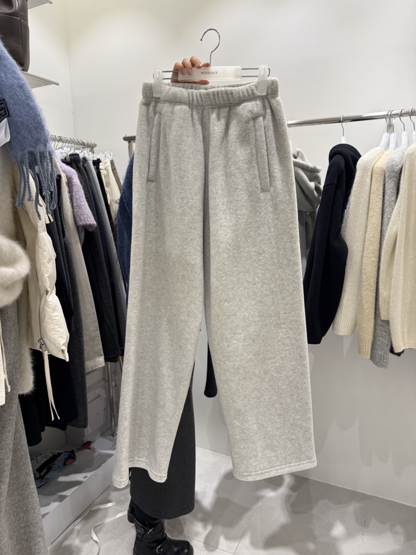 WOOD SAGE韓國直郵㊣女士新品職業25秋冬休閑熱賣休閑褲抓絨WOOD SAGE休閑褲圖色1