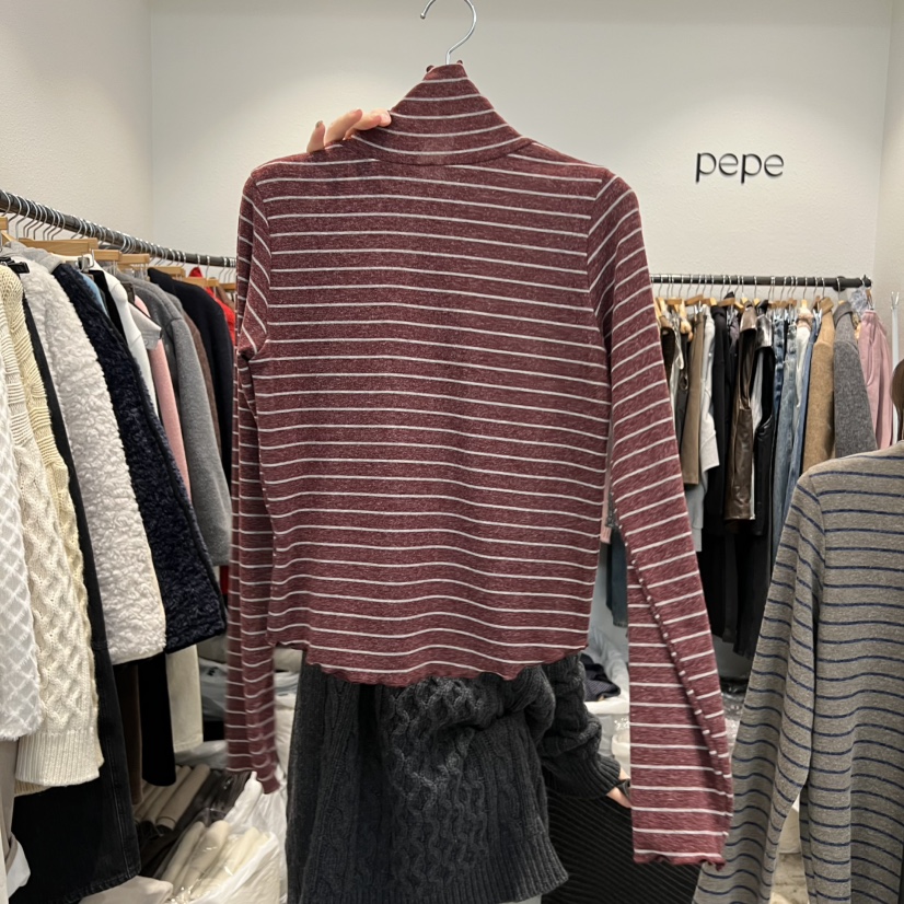 ALMOND PEPE韓國代購㊣女裝新款職業時尚推薦人氣休閑長袖T恤ALMOND PEPE長袖T恤圖色2