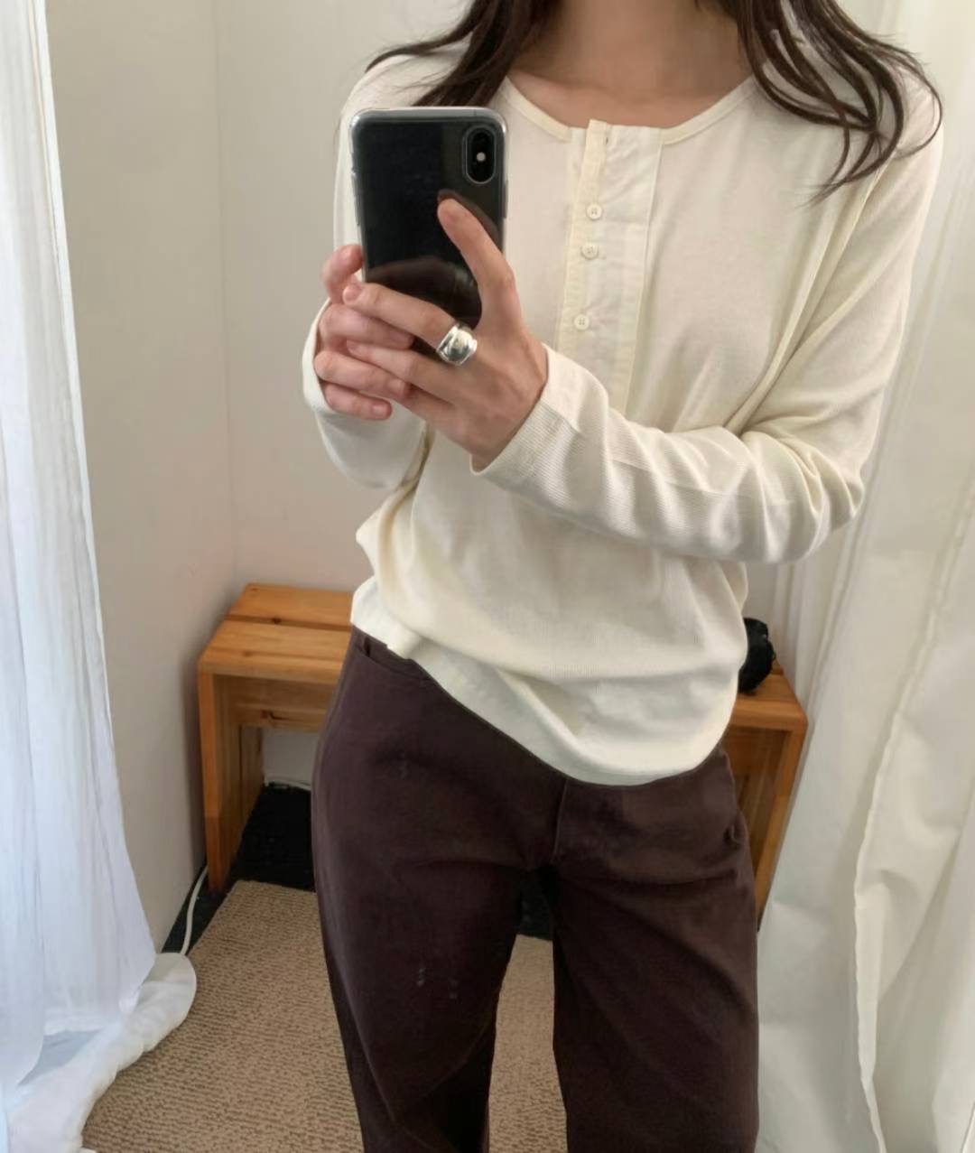 SIMPIEBEIGE東大門㊣直郵女士新品真品25秋冬人氣時尚長袖T恤SIMPIEBEIGE長袖T恤圖色2