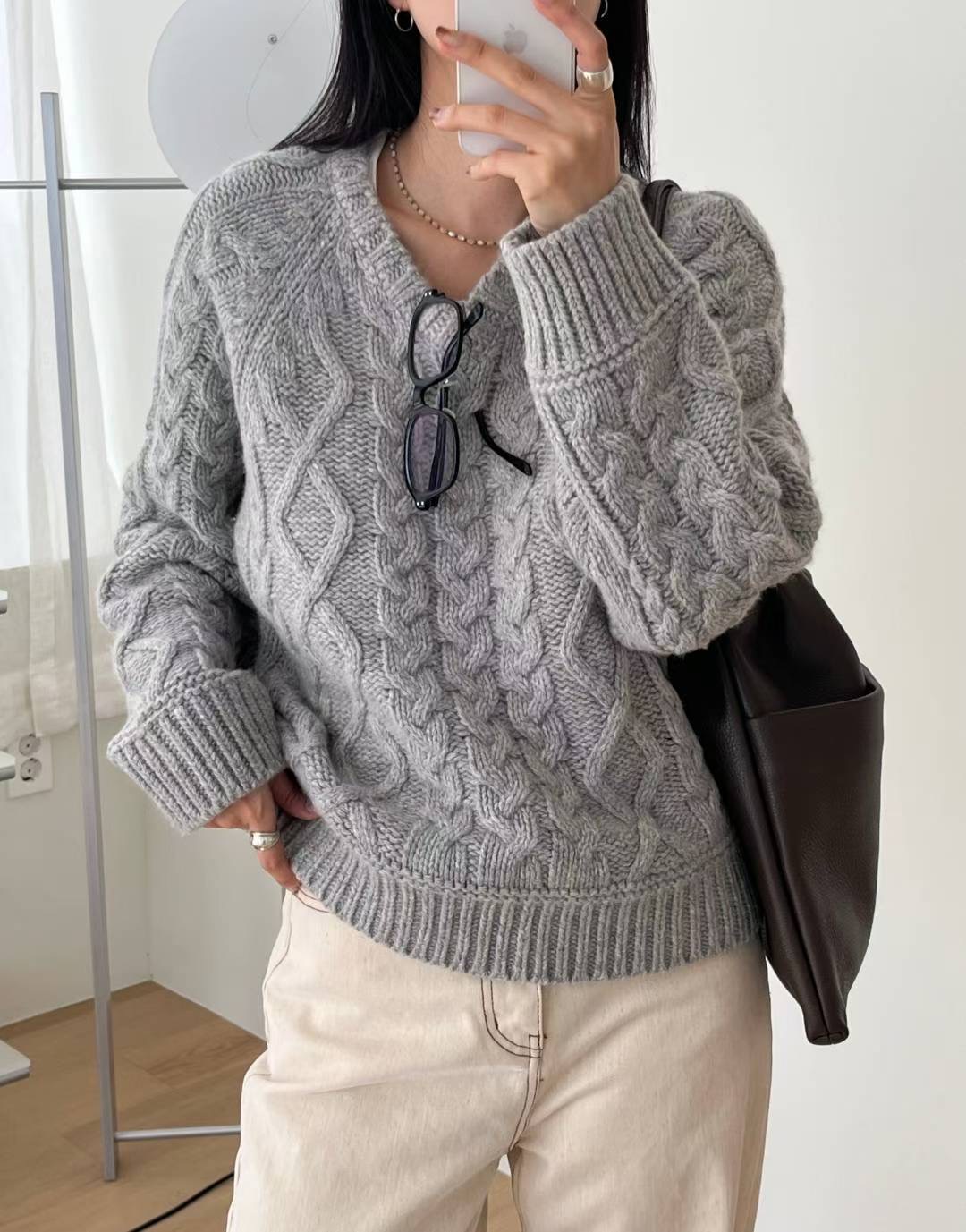 SIMPIEBEIGE東大門㊣實拍女士新品職業25秋冬推薦熱賣毛衣羊毛SIMPIEBEIGE毛衣