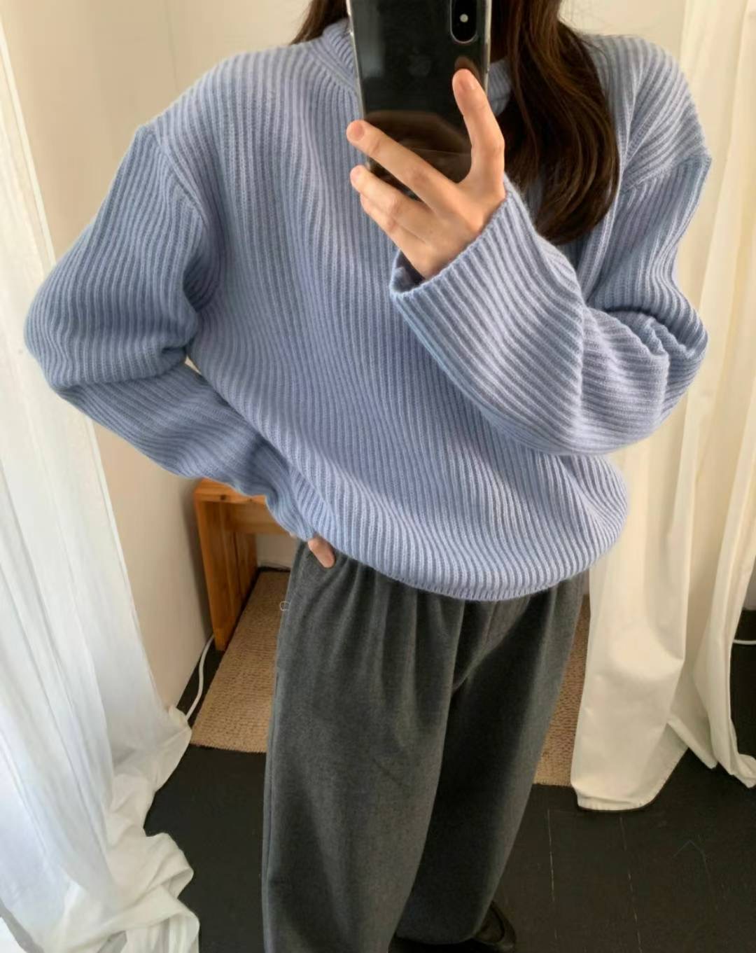 SIMPIEBEIGE韓國直郵㊣女士新款熱賣推薦時尚職業真品針織衫SIMPIEBEIGE針織衫圖色1