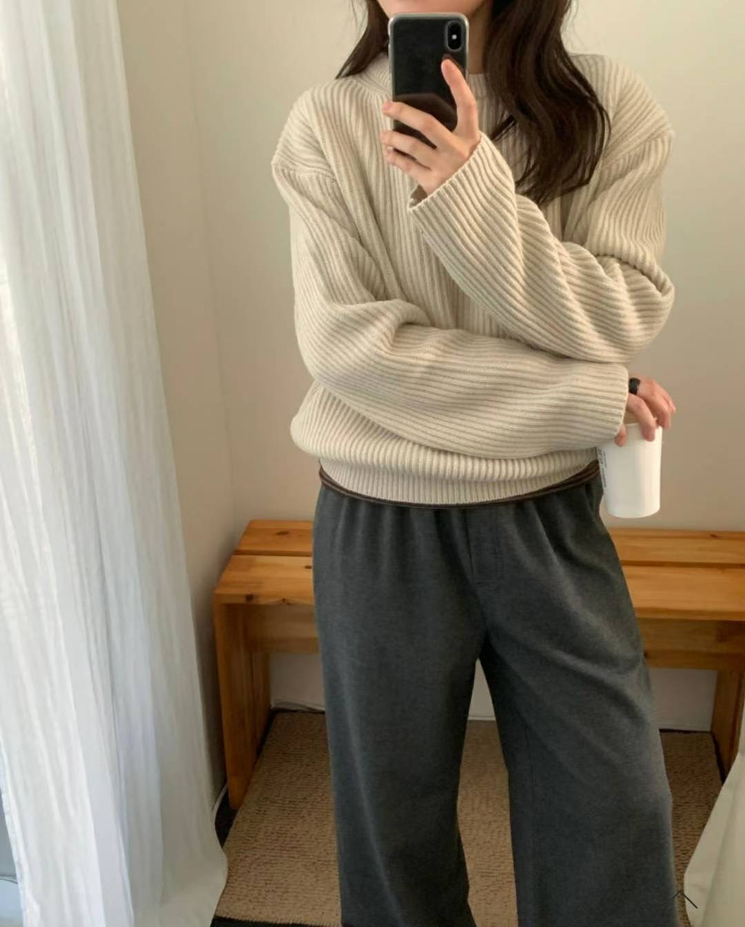 SIMPIEBEIGE韓國直郵㊣女士新款熱賣推薦時尚職業真品針織衫SIMPIEBEIGE針織衫圖色2