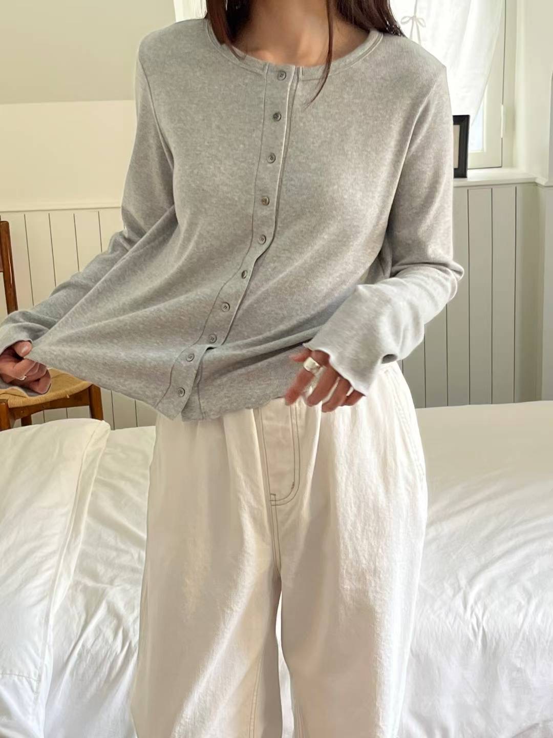 SIMPIEBEIGE東大門㊣直郵女士新款熱賣推薦人氣針織衫開衫紐扣SIMPIEBEIGE針織衫圖色3