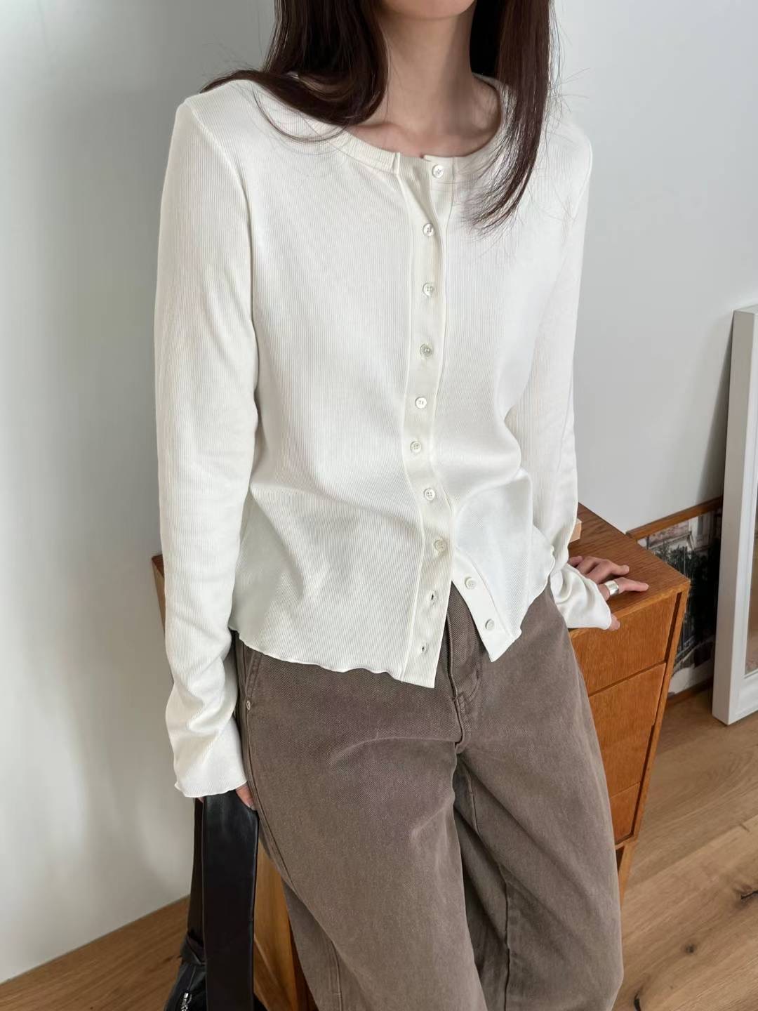 SIMPIEBEIGE東大門㊣直郵女士新款熱賣推薦人氣針織衫開衫紐扣SIMPIEBEIGE針織衫圖色4