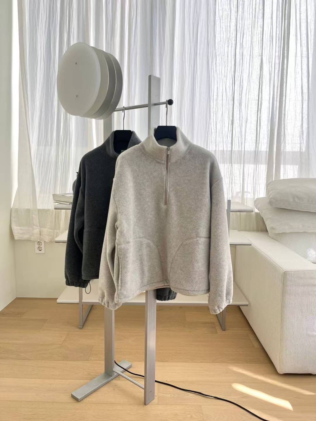 SIMPIEBEIGE韓國直郵㊣女士新款時尚職業人氣25秋冬衛衣抓絨拉鏈SIMPIEBEIGE衛衣圖色1左一色