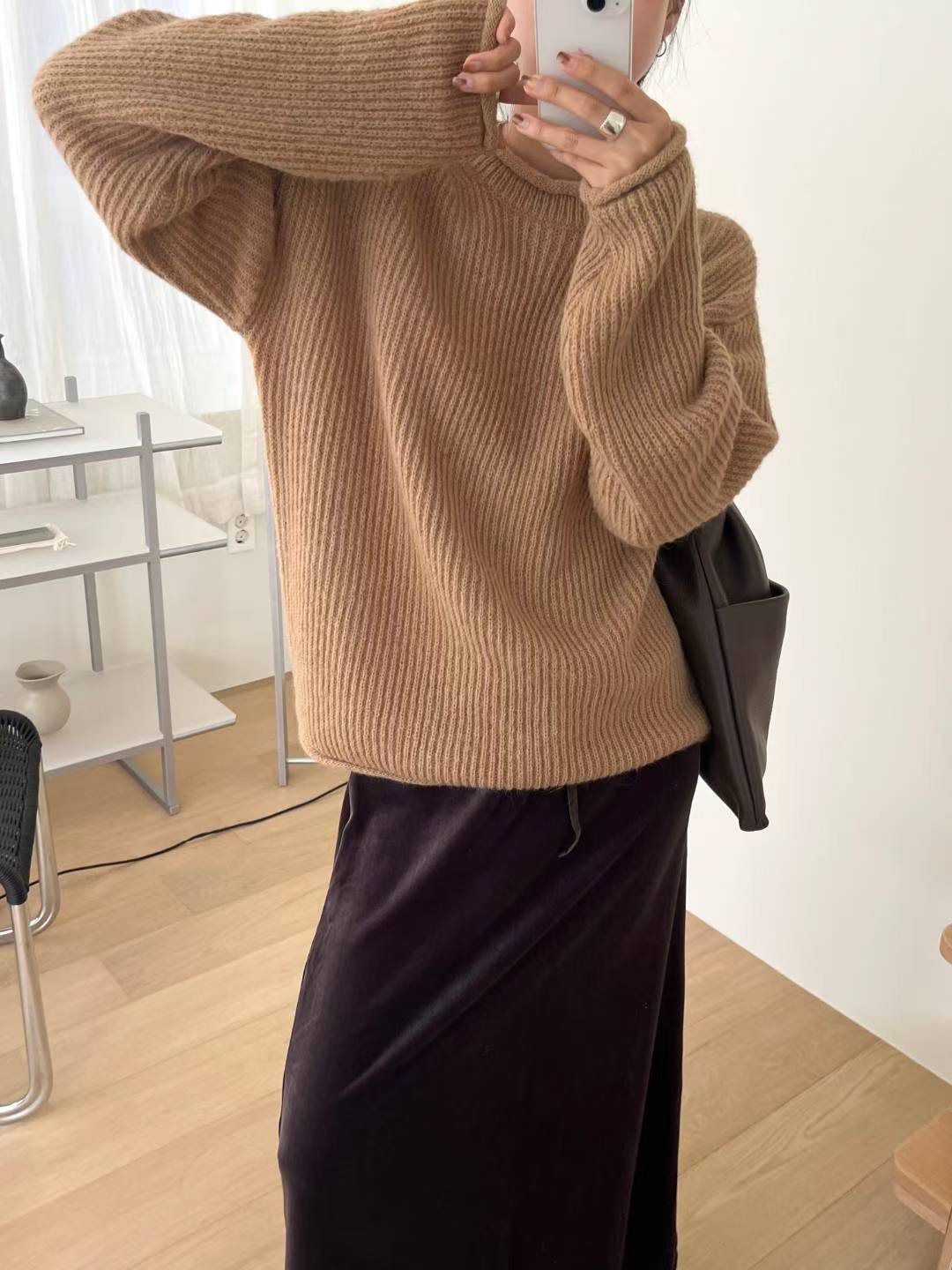 SIMPIEBEIGE東大門㊣實拍女裝新款時尚熱賣休閑推薦毛衣羊駝毛SIMPIEBEIGE毛衣圖色2