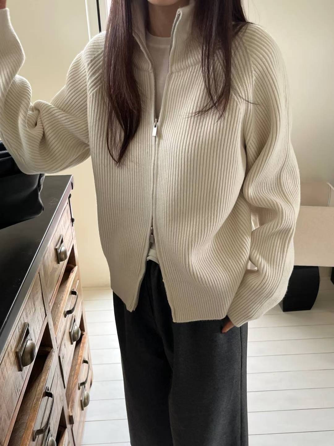 SIMPIEBEIGE東大門㊣直郵女士新款職業時尚休閑真品毛衣拉鏈SIMPIEBEIGE毛衣