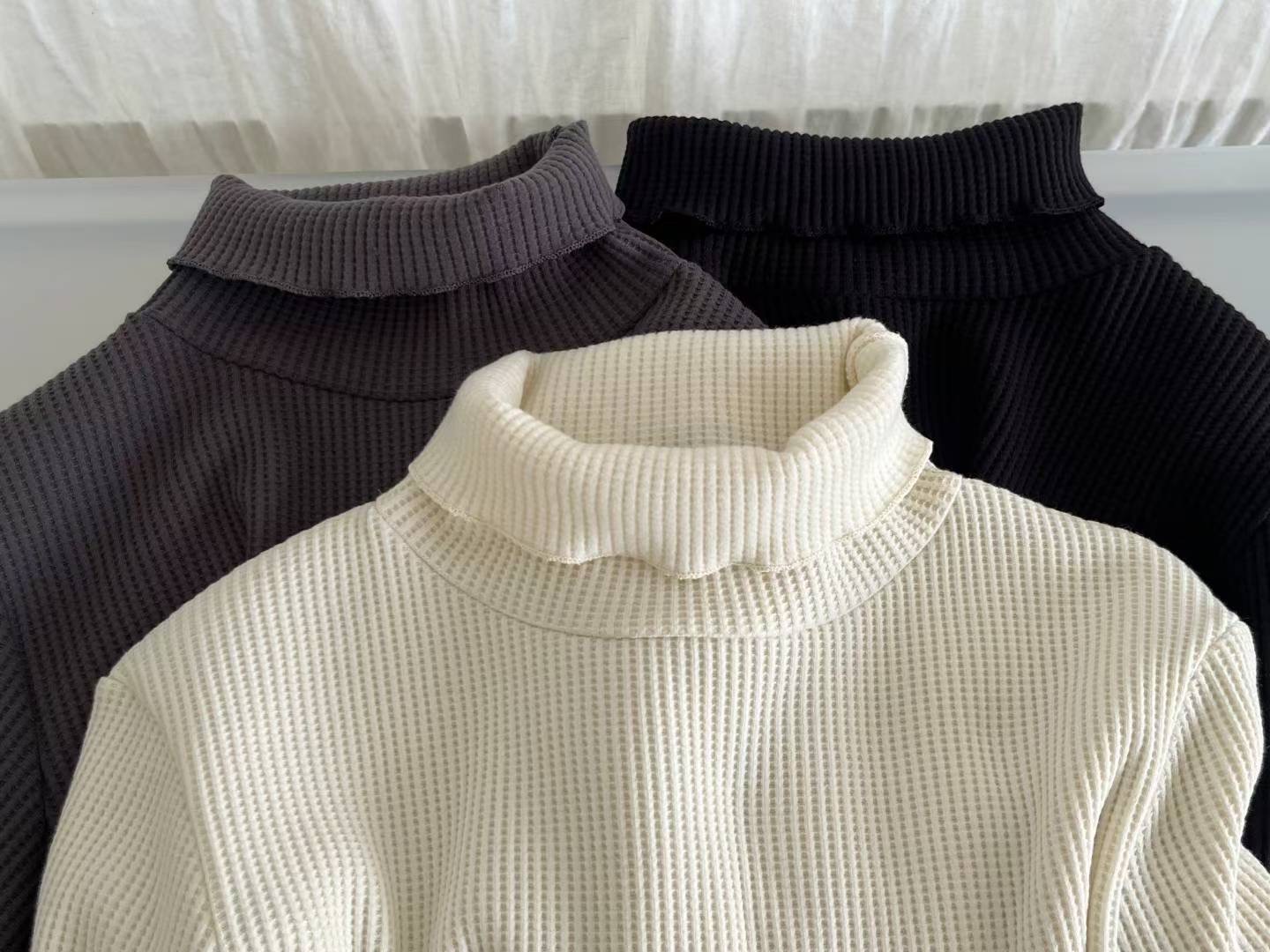 SIMPIEBEIGE東大門㊣代購女士新品25秋冬長袖T恤華夫格抓絨SIMPIEBEIGE長袖T恤