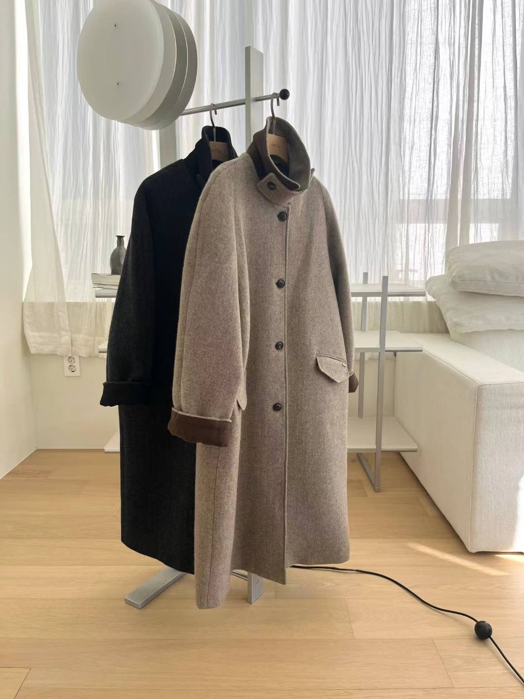 SIMPIEBEIGE東大門㊣直郵女士新品休閑熱賣人氣中長款大衣羊毛SIMPIEBEIGE中長款大衣