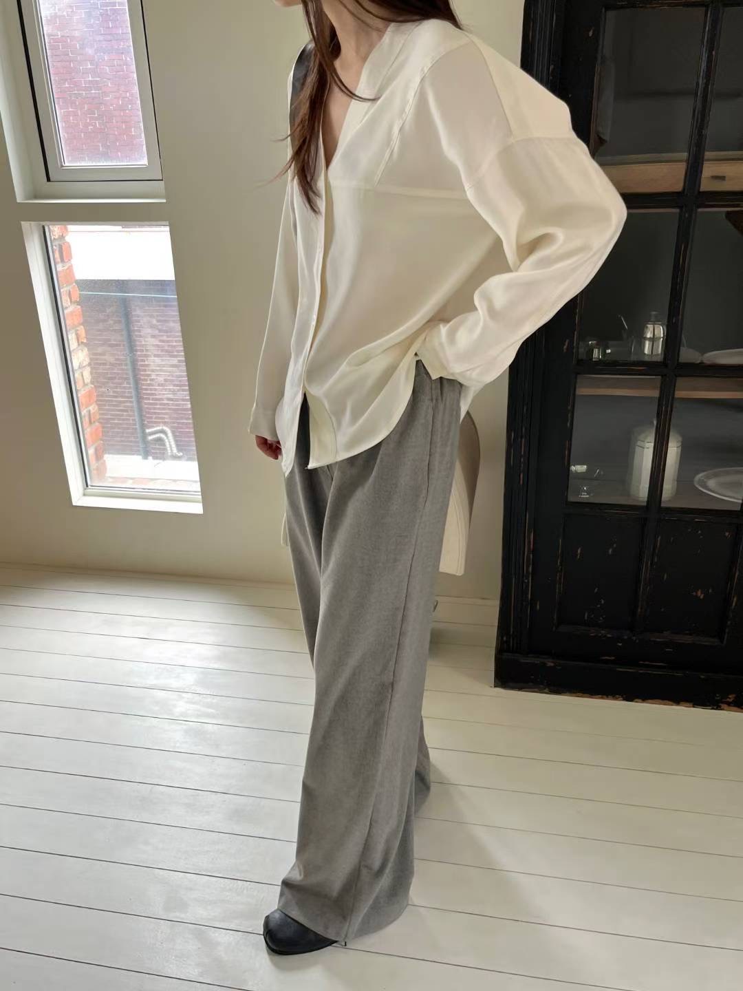 SIMPIEBEIGE東大門㊣實拍女裝新款人氣休閑時尚襯衫蕾絲衫V領SIMPIEBEIGE襯衫/蕾絲衫