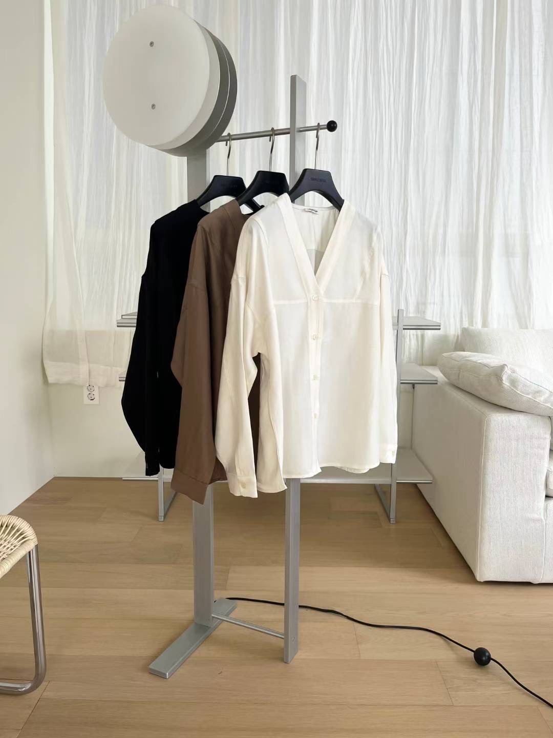 SIMPIEBEIGE東大門㊣實拍女裝新款人氣休閑時尚襯衫蕾絲衫V領SIMPIEBEIGE襯衫/蕾絲衫圖色1左一色