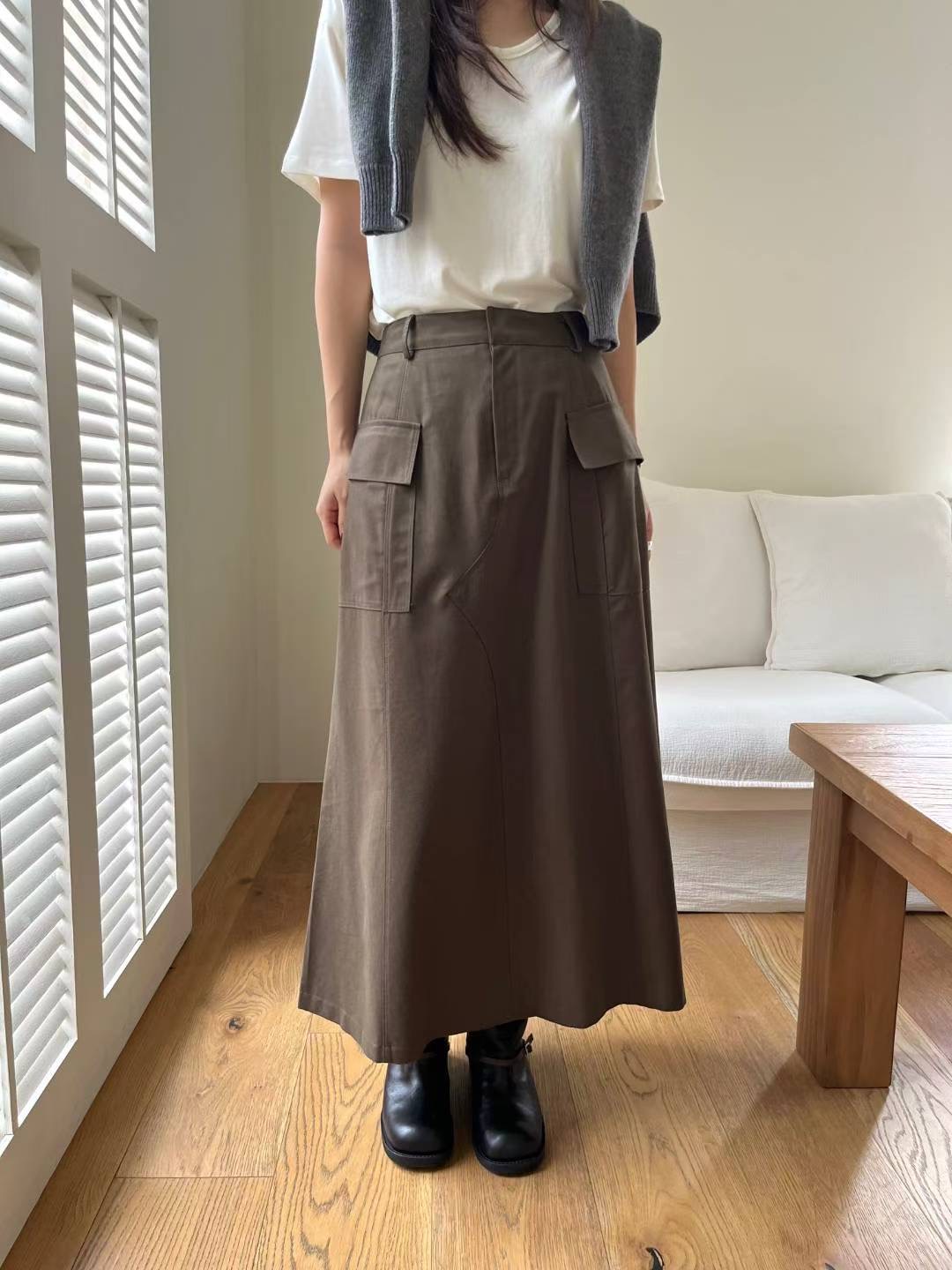 SIMPIEBEIGE韓國代購㊣女士新品25秋冬真品時尚人氣推薦長裙SIMPIEBEIGE長裙